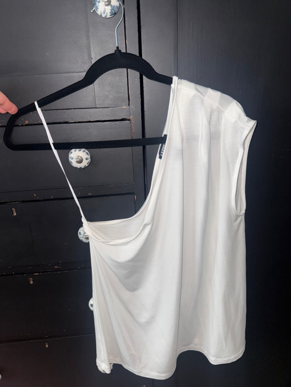 Express White One-Shoulder Top - Picture 7 of 7